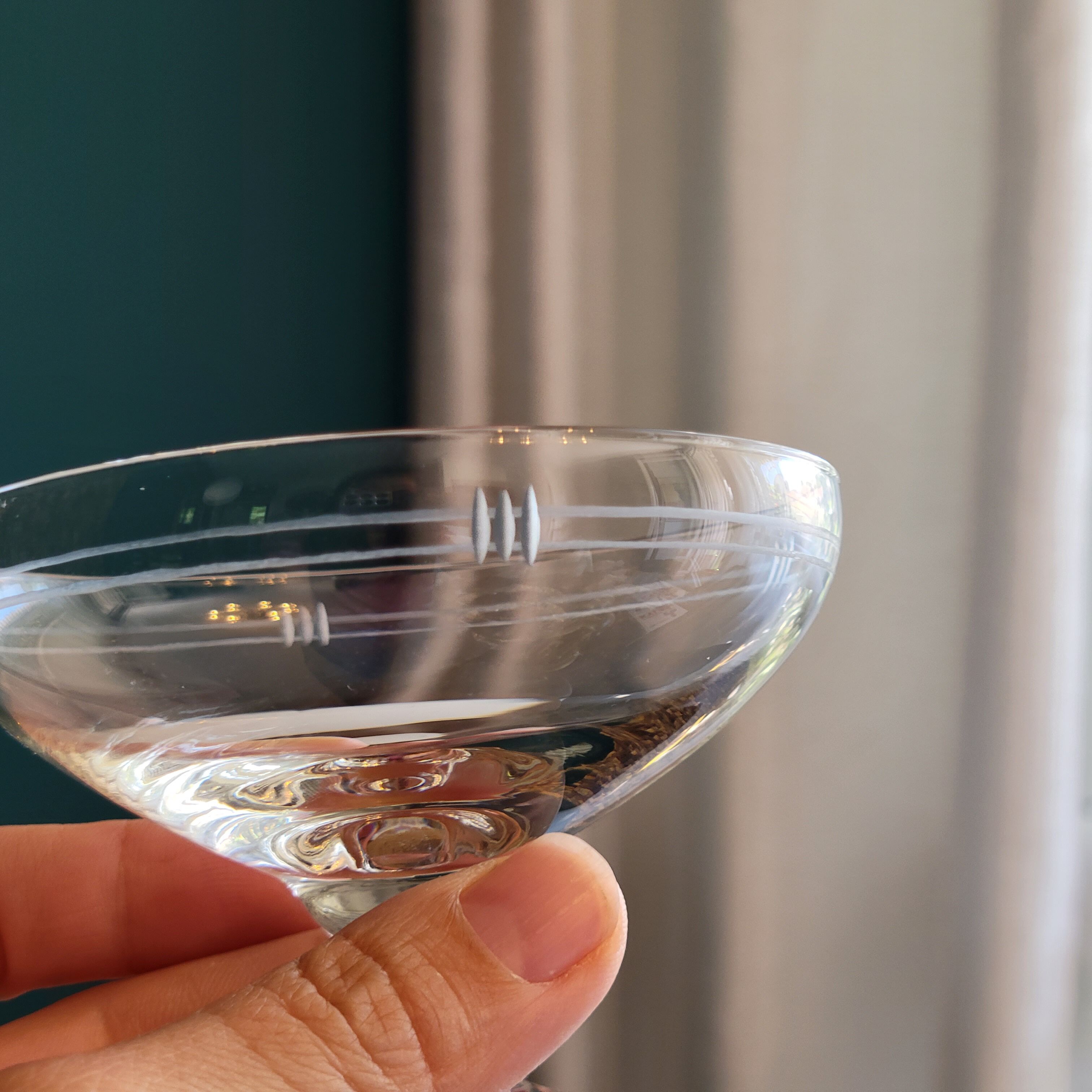 6 coupes à champagne en verre taillé vintage