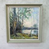 Astri Ekengren-Larsson, Swedish Modern Landscape, 1960s, Oil on Panel, Framed