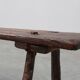 French Primitive Wooden Bench with Splayed Legs, 19th Century