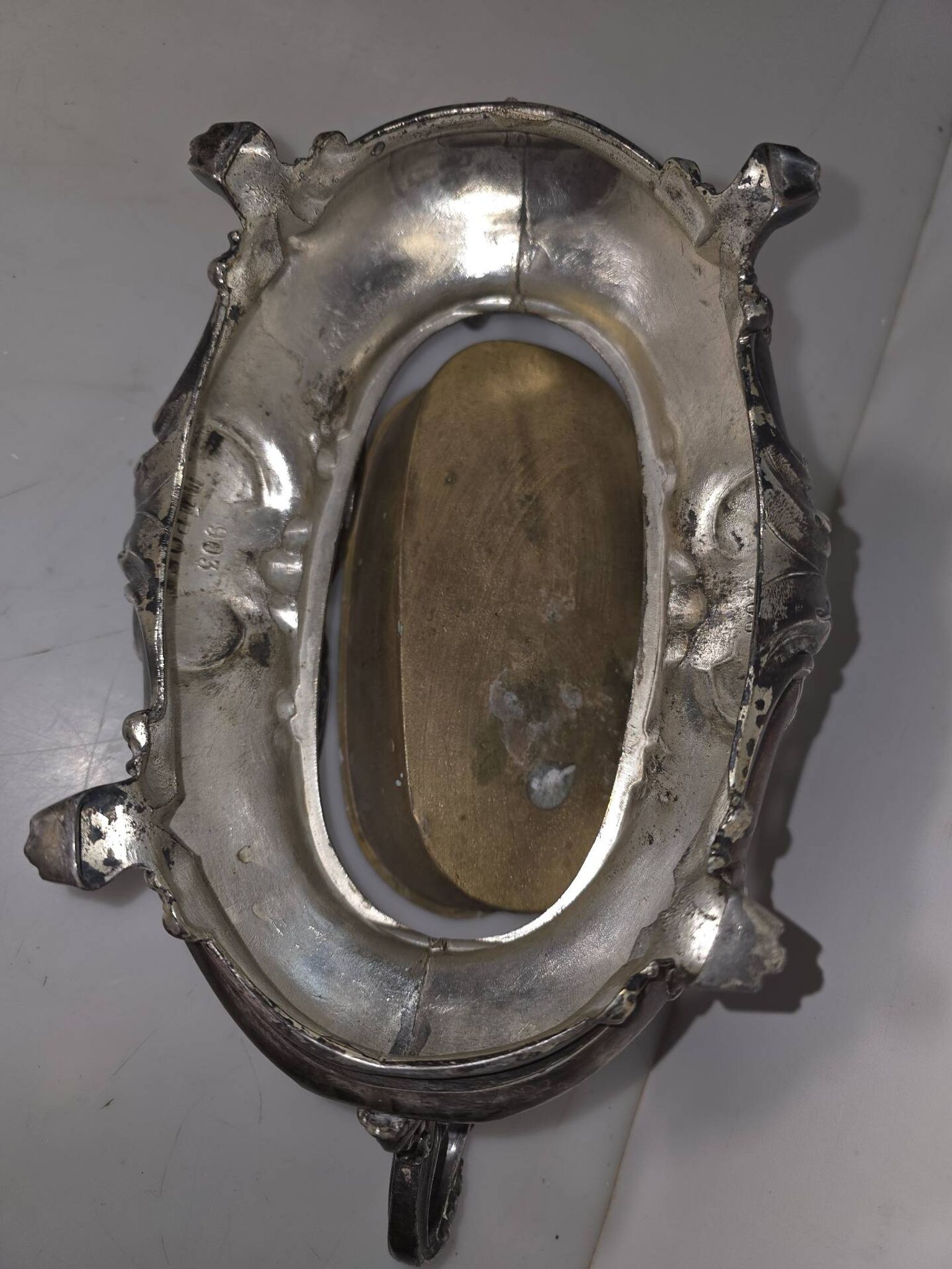 Silver-plated jardinière centrepiece in Louis XV style