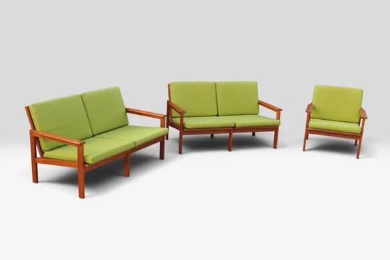 Illum Wikkelsø „Capella“ Set of 1 Armchair and 2 Sofas – Niels Eilersen – 1960s