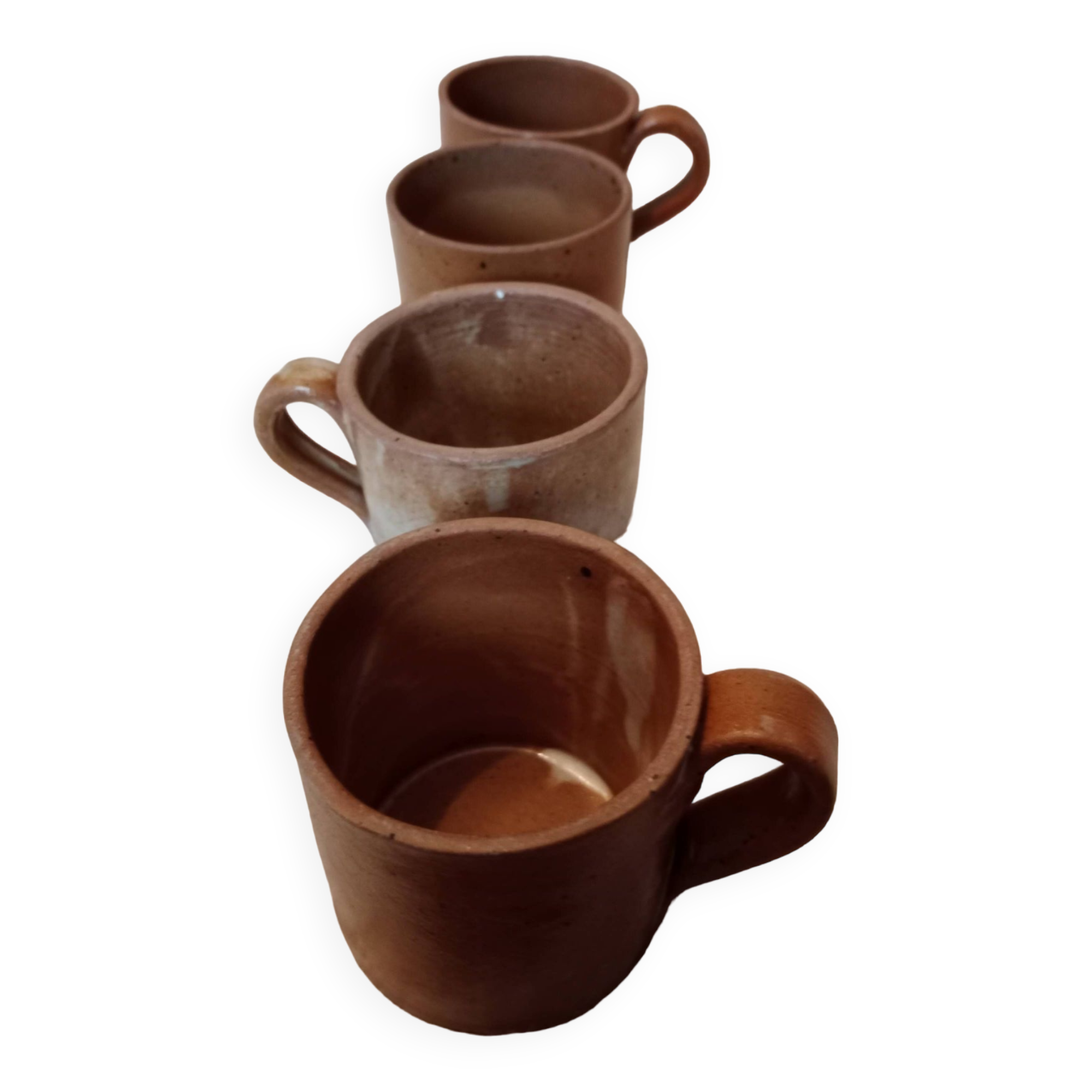Vintage mismatched stoneware mugs