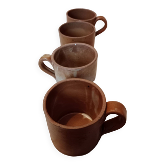 Vintage mismatched stoneware mugs