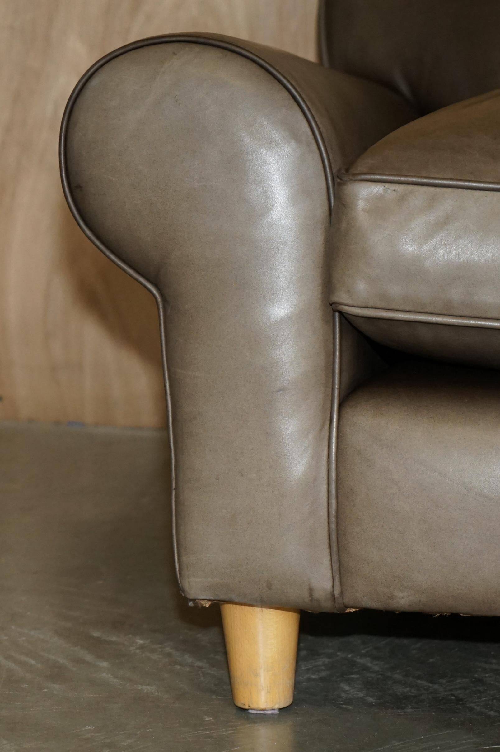 Large leather loveseat by Terence Conran