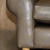 Large leather loveseat by Terence Conran