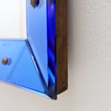 Mirror with coloured glass frame, Italy, circa 1950.