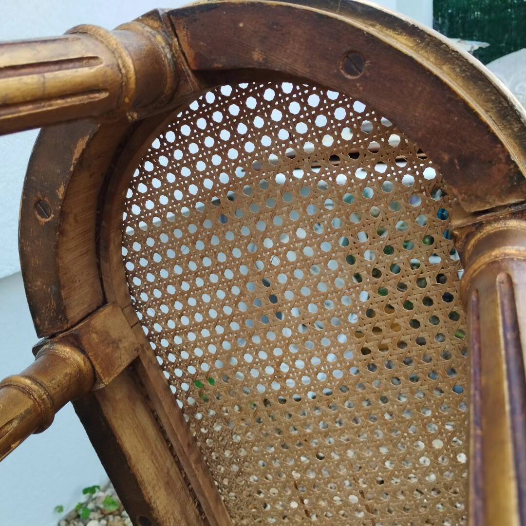 Louis XVI style gilded wood piano bench