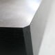 Coffee table "Space Age", wood, aluminum veneer, France, circa 1970