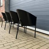 4x Original labeled Black Costes dining chairs by Philippe Starck