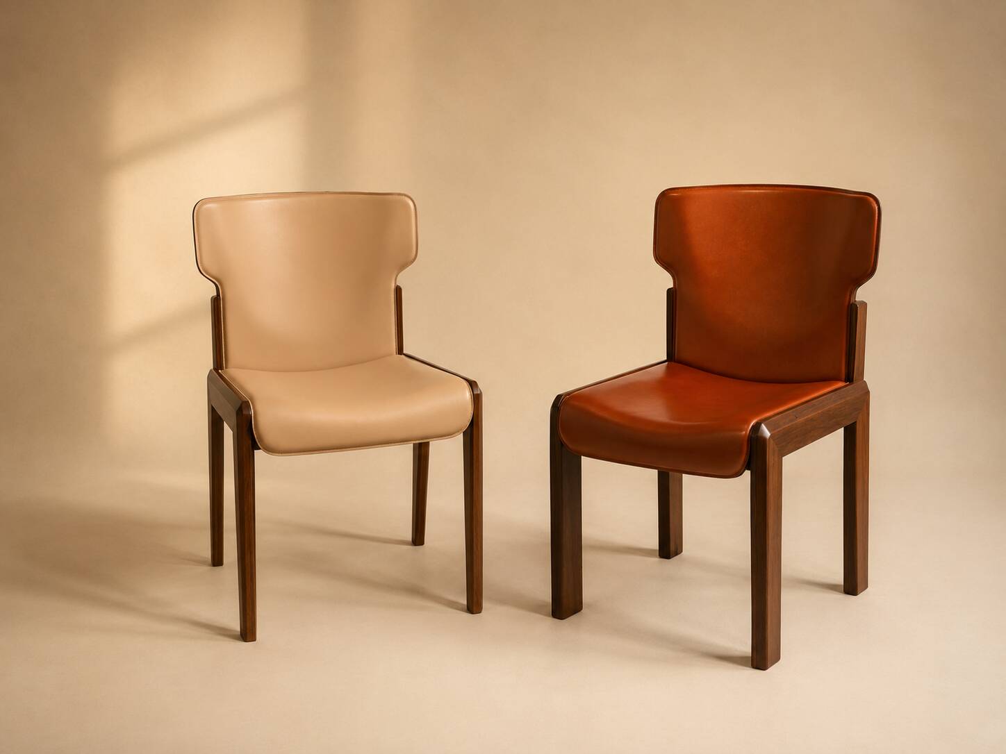 Set of 4 Paganini chairs by Luciano Frigerio, 1970s.