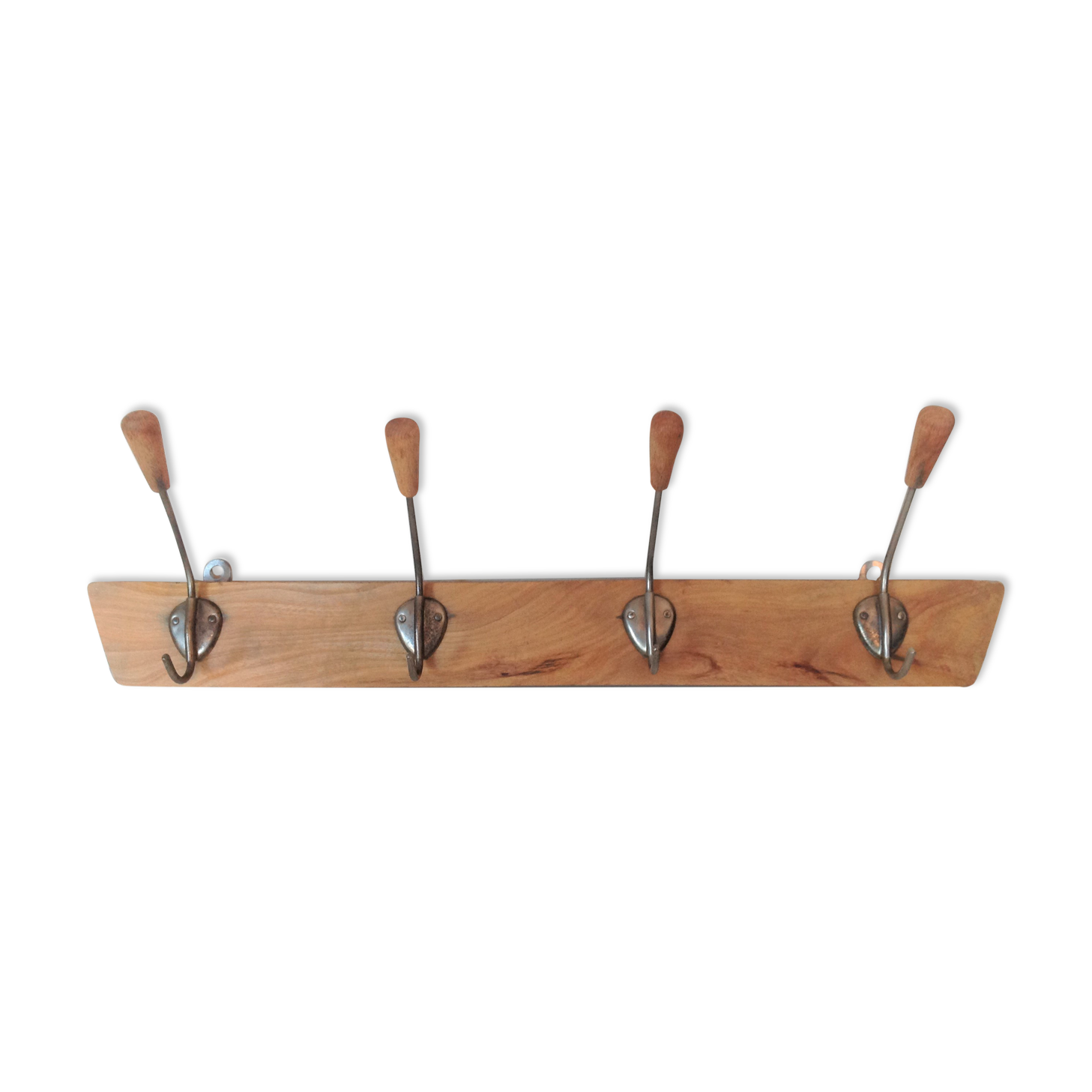 Four-headed wooden hook / vintage 60s-70s