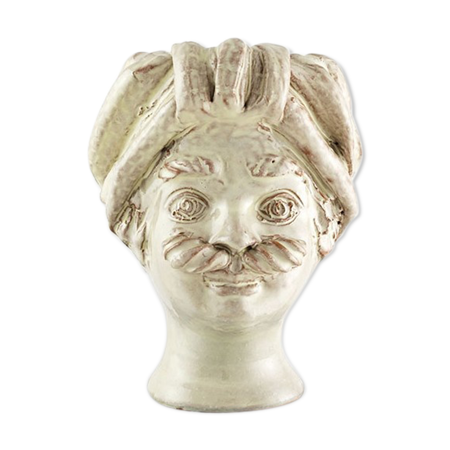 Mini white head vase man