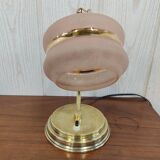 Art deco brass lamp and granite glass