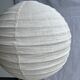 Hanging lamp in rattan and round japanese natural linen d:50