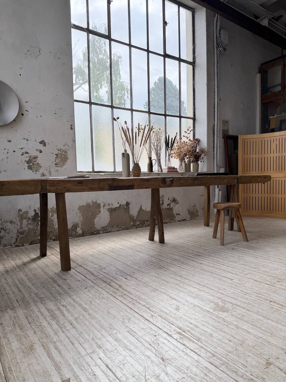 Brutalist popular art table XXL 3.5m/4m pine and oak
