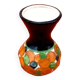 1940s Polychrome ceramic vase decorated with fruit and foliage