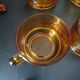 Set of 4 Vereco amber glass cups