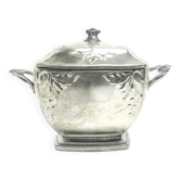 Sugar bowl, Art Nouveau, silver-plated brass, Bracia Buch, Poland, early 20th century