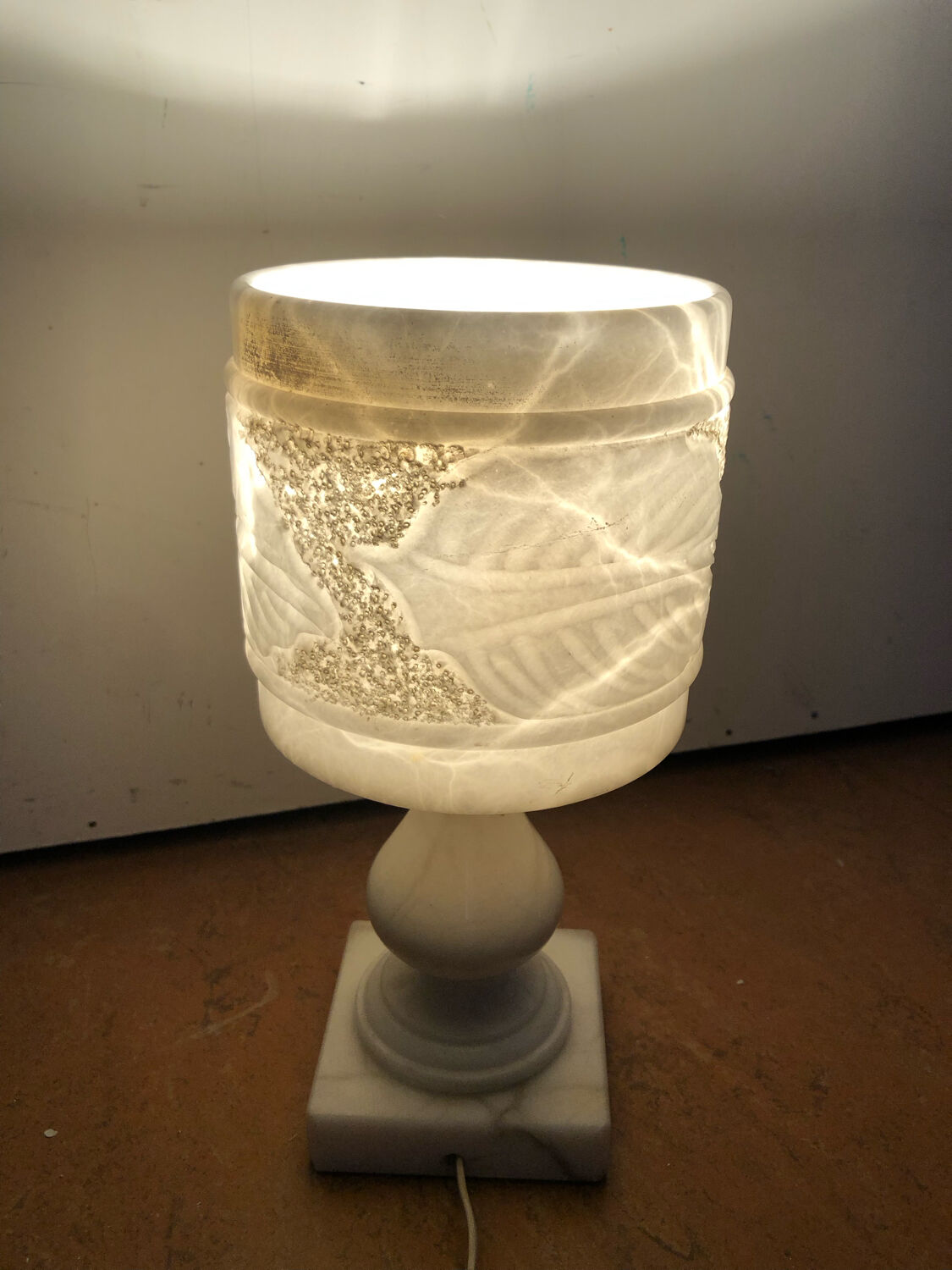 Alabaster bedside lamp