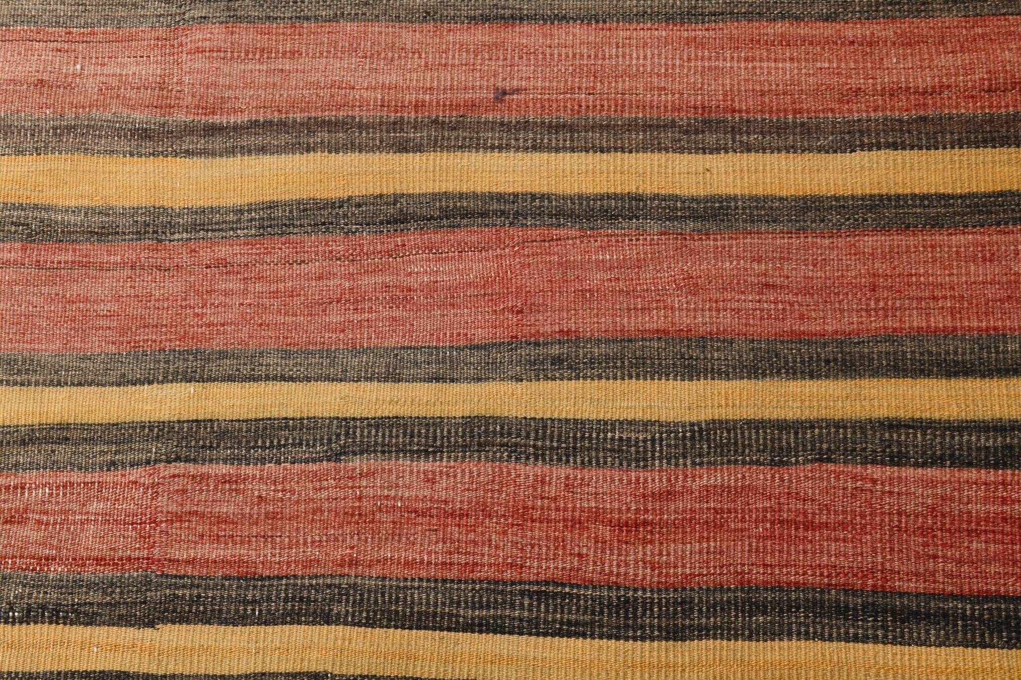 3x10 Rug For Hallway Red & Brown Vintage Kilim Runner Rug, 88x301Cm SK32981