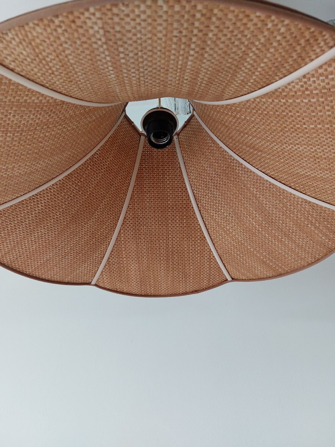 Vintage woven wicker lampshade