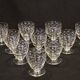 10 old port wine glasses in engraved art deco chiseled crystal