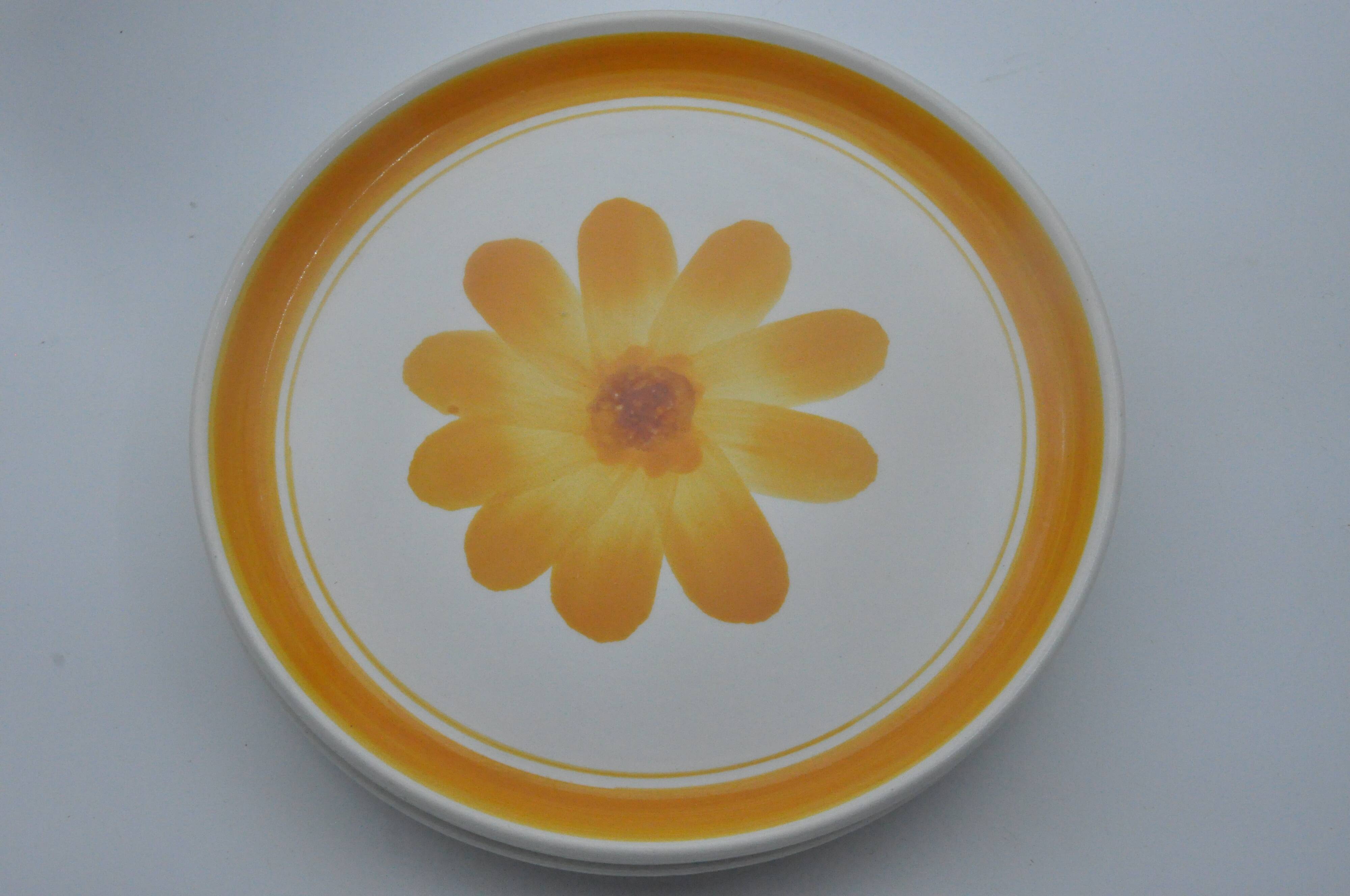 Old service 5 plates sarreguemines model roseline collection art table