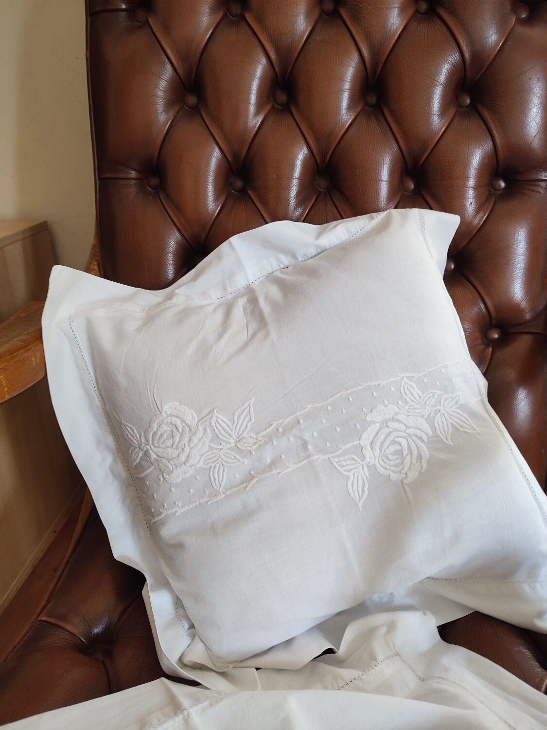 2 white embroidered cushion covers from Nimbus