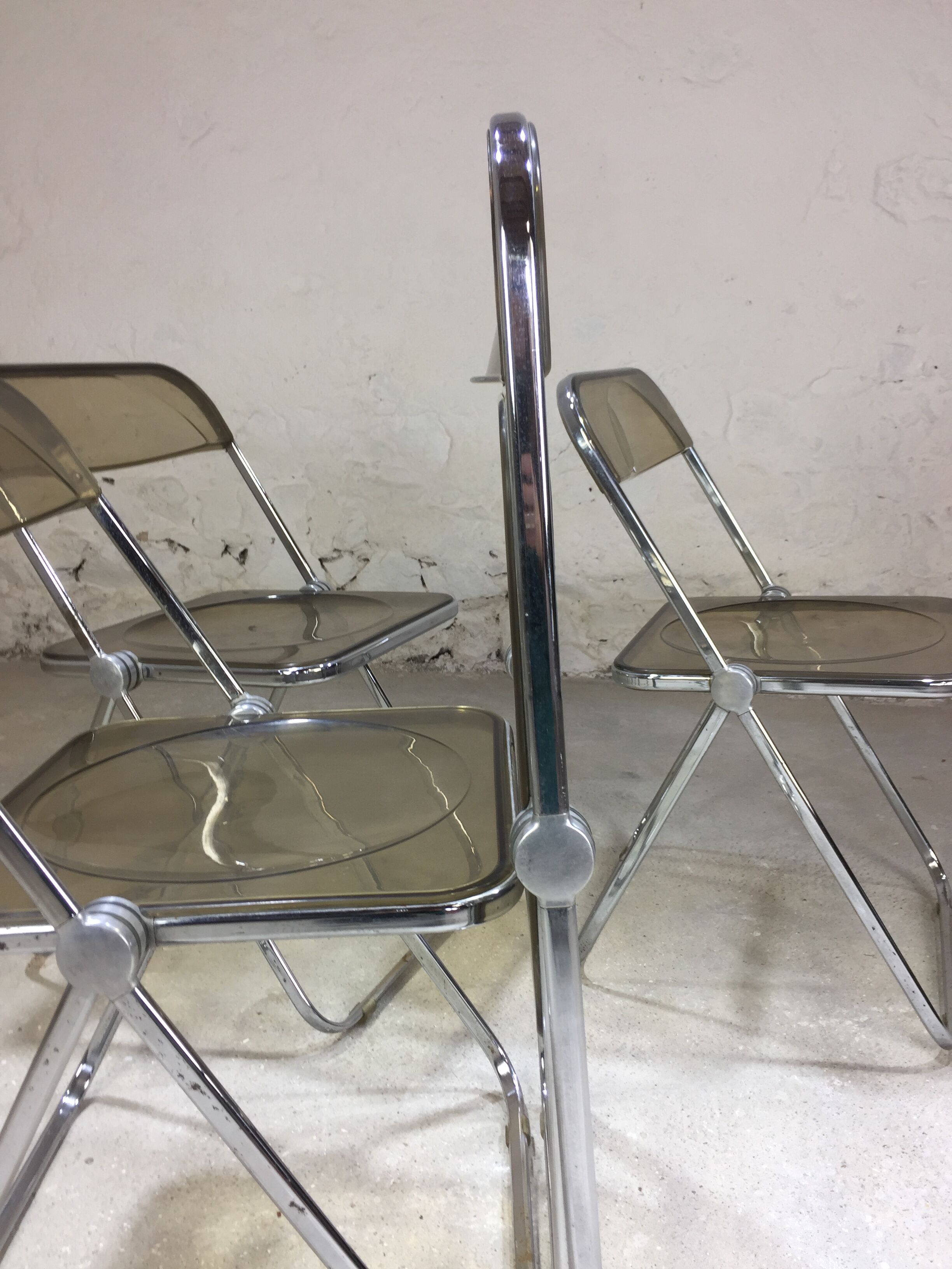 Lot of 4 chairs "Plia" by Giancarlo Piretti