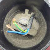 Vintage 1950s Red Metal Industrial Pendant Light