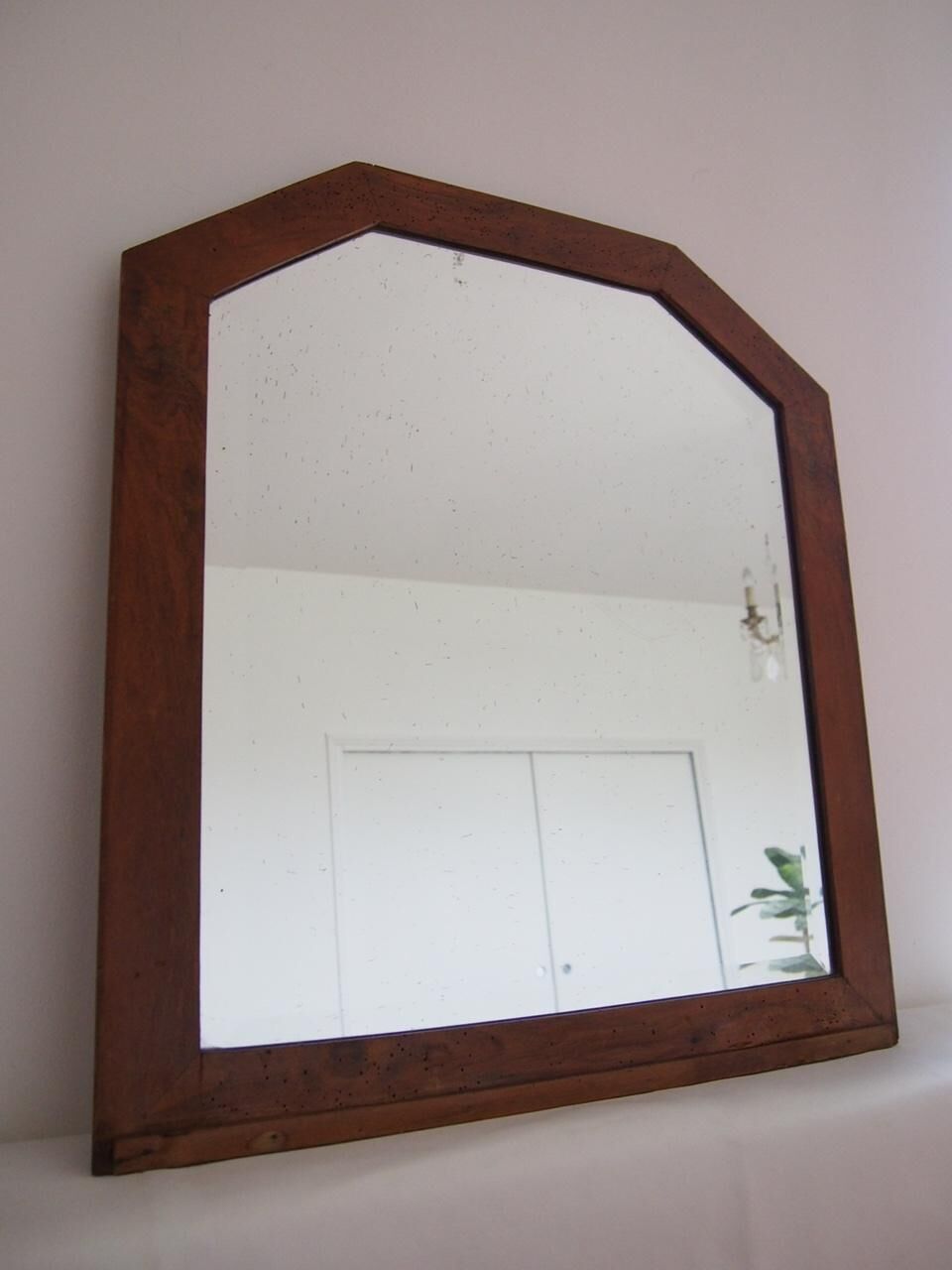 Former beveled mirror and contour wood 72x75cm