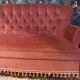 Sofa padded in old pink velvet