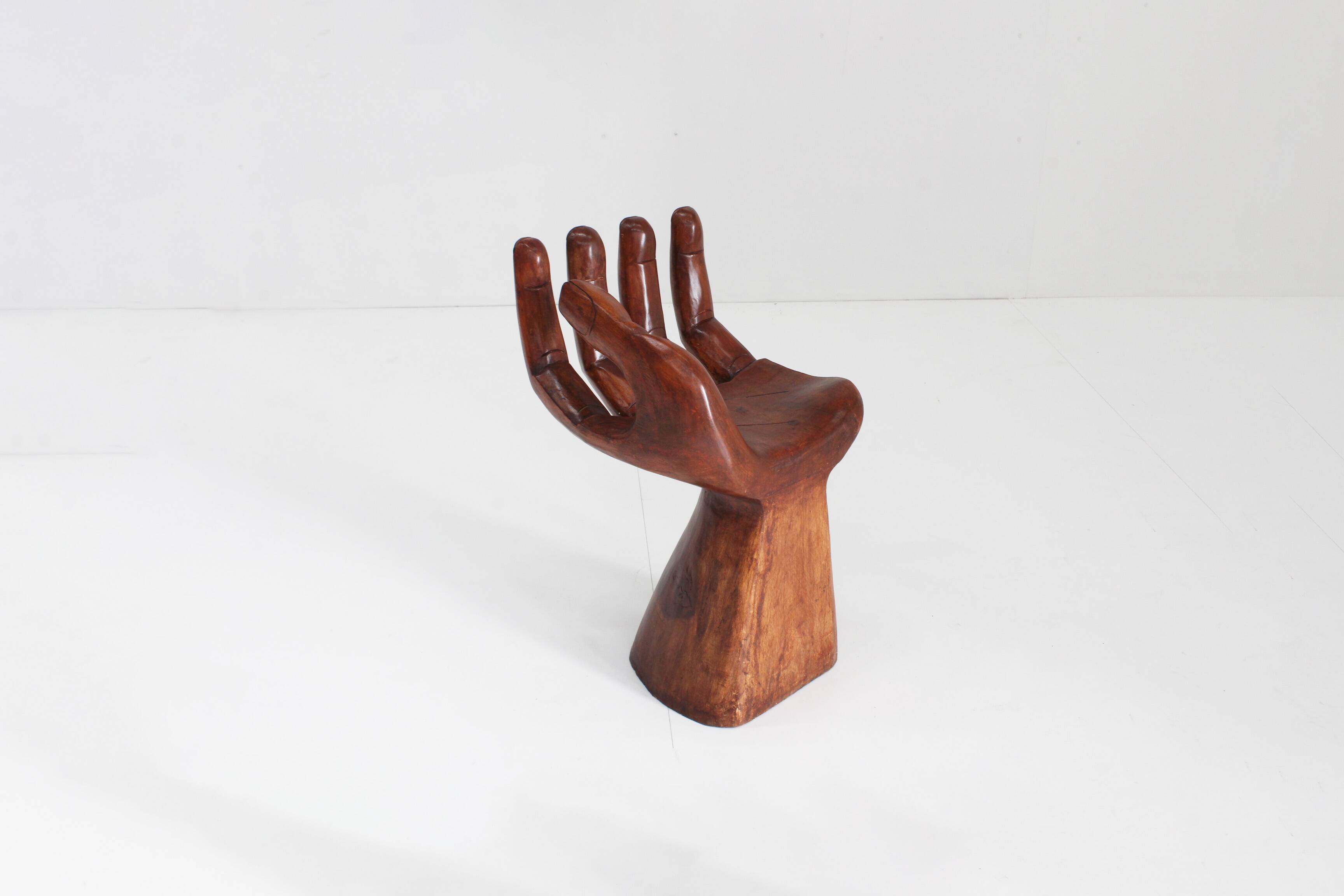 Sculptural wooden hand chair