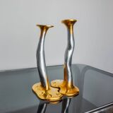 Pair of Brutalist candlesticks by David Marshall, Spain, 1970