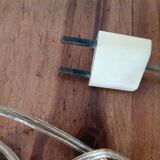 Lampe de table articulée moderniste en verre et laiton à boîtier vert