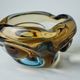 Brown and blue Sommerso ashtray by Seguso, Murano glass, Italy, 1970