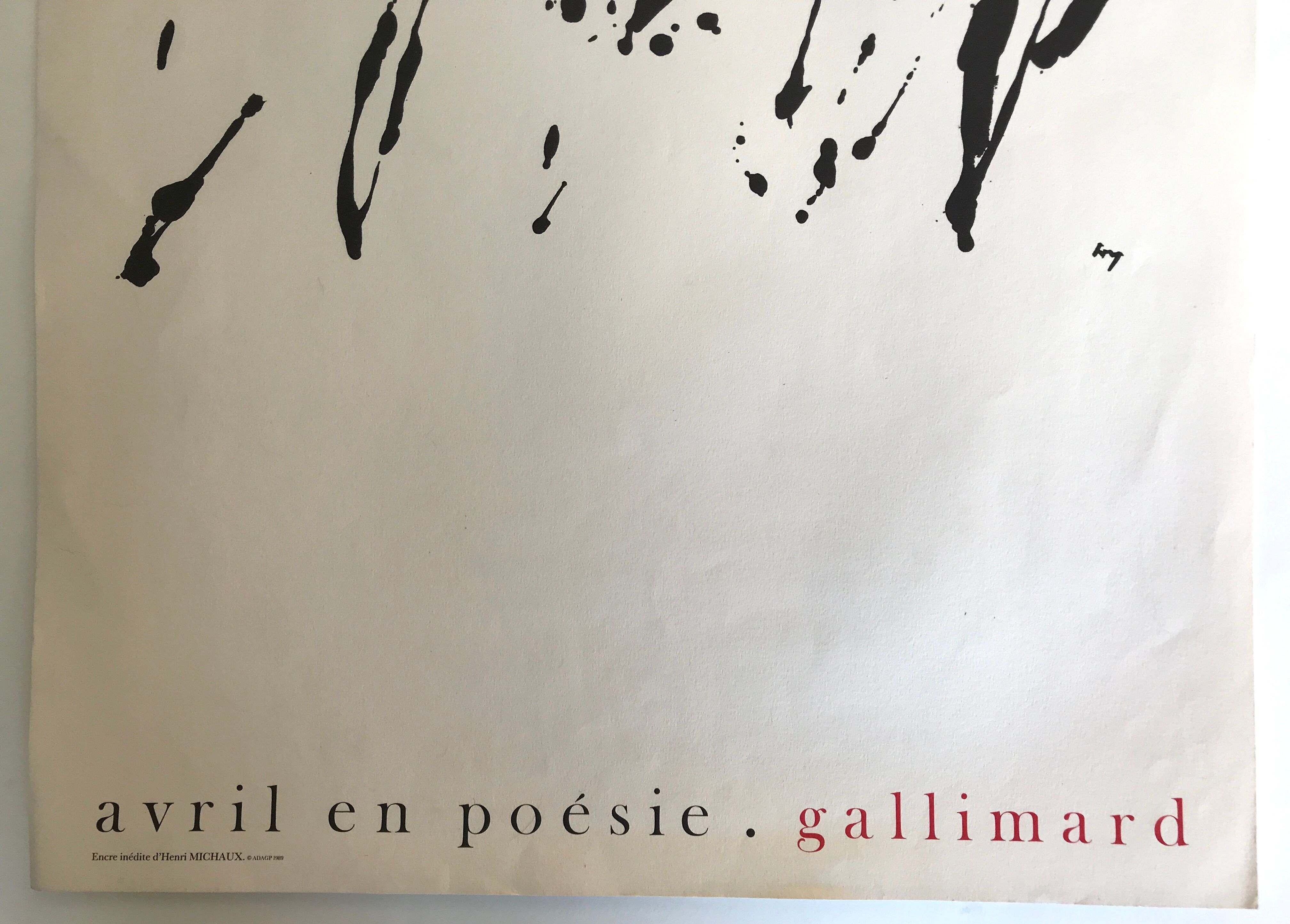 Exhibition poster, Avril en poésie, 1989