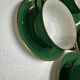 Service 14 Tasse et sous-tasse à Bouillon Art-Deco Vert Émeraude et Or