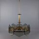 Lustre design Gino Paroldo Fontana Arte brass smoked glass modernist 1960