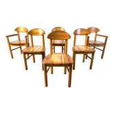 Set of 6 Scandinavian solid pine wood dining chairs by Rainer Daumiller for Hirtshals Savvaerk