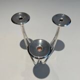 Silver-plated metal candle holder