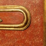 20th Century Italian Faux Red Porphyry Lacquered and Gilt Framed Wood Door