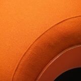 Vintage organic armchair in orange fabric and fiber, 1970