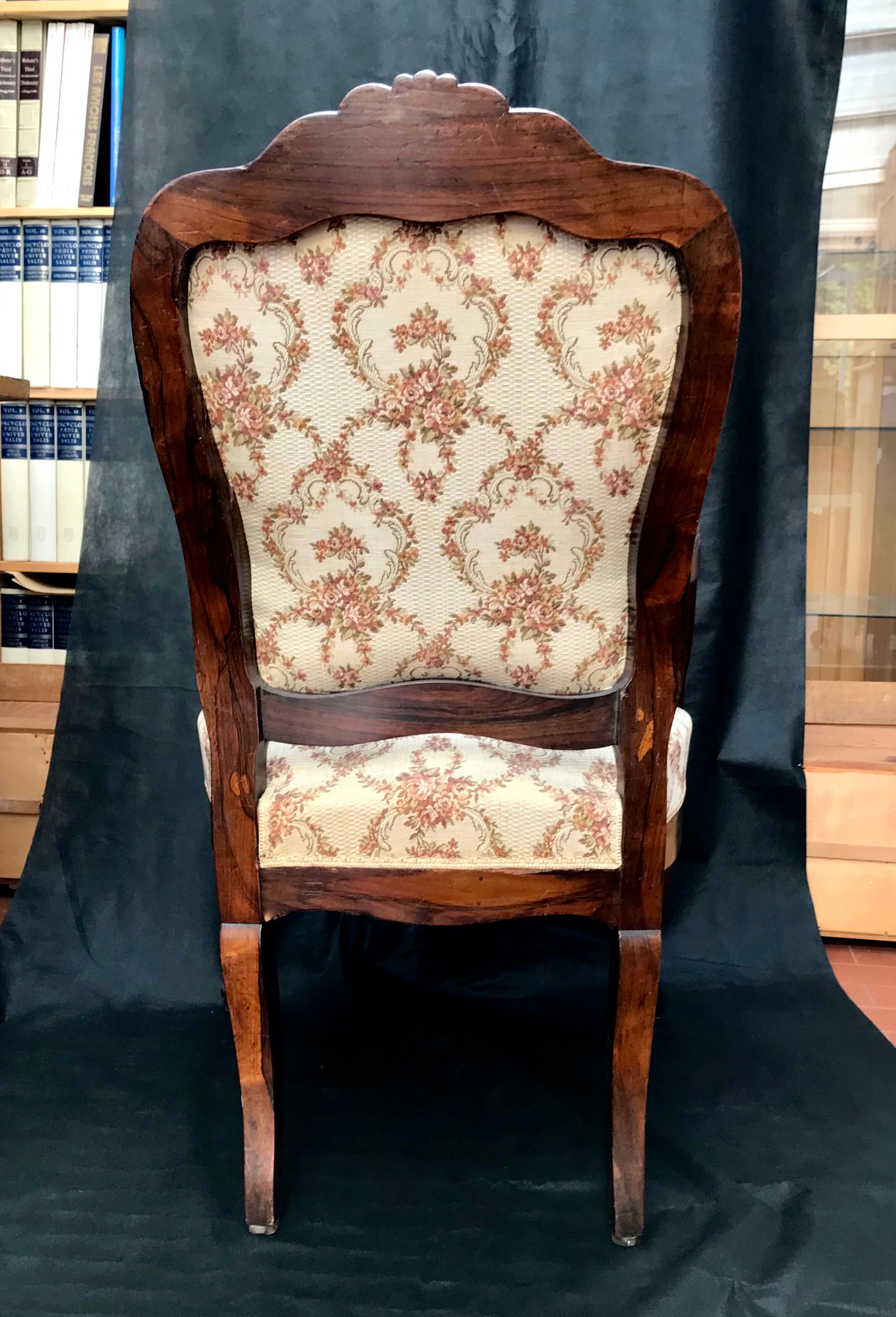 Shepherdess armchair in rosewood fleuron shell Napoleon III