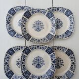 6 assiettes anciennes en faïence Terre de Fer Gien