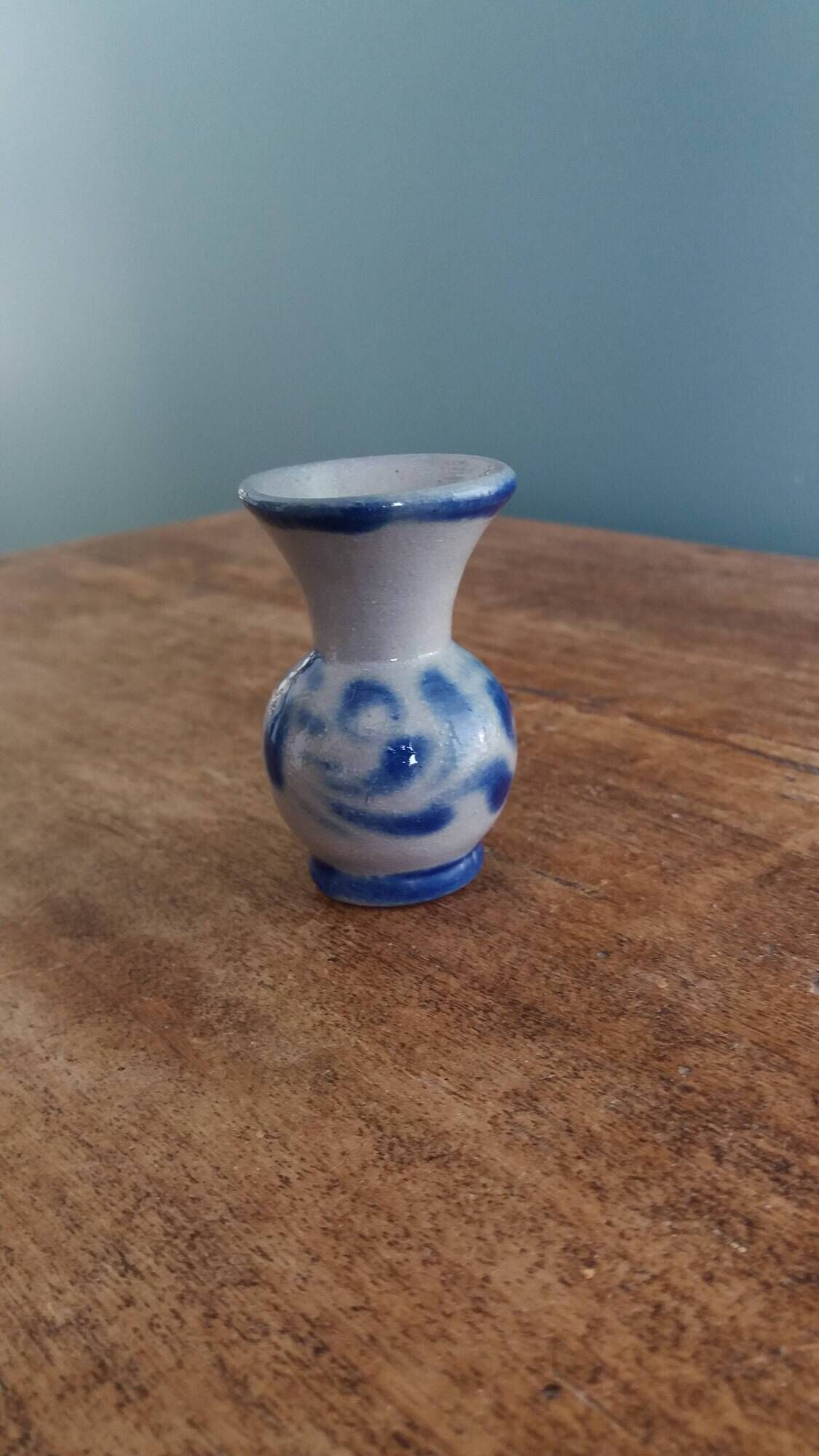 Miniature salt-glazed stoneware vase from Alsace