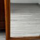 Rectangular light wood mirror from the 1950s with bevelled glass, 83/62 cm.