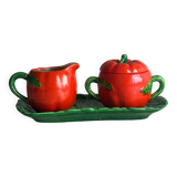 Vintage Ceramic Gravy Boat and Condiment Canister Set