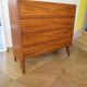 Cabinetmaker's chest of drawers - 4 drawers - golden oak - with oblique profile - compass feet - 1950