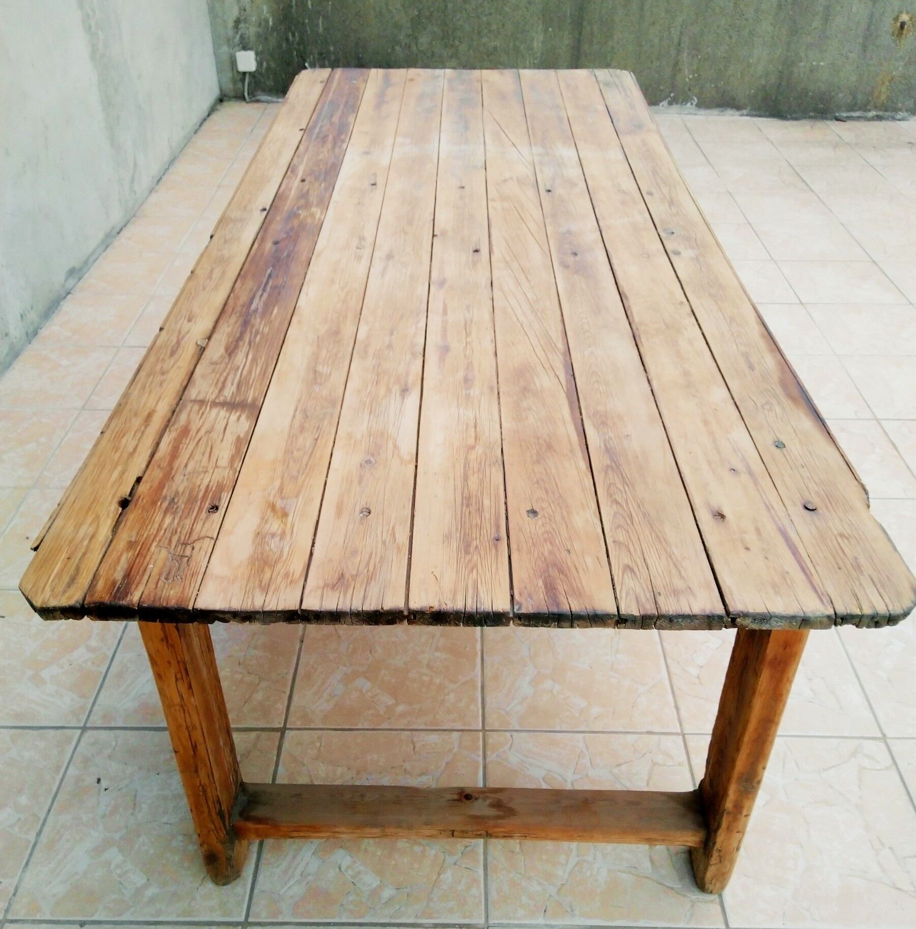 19th century larch farm table